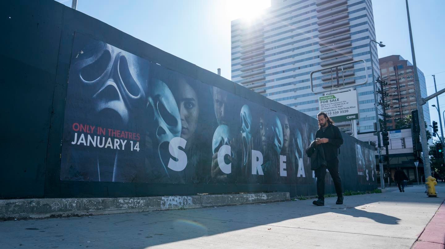 Scream LA Paramount Street-Level Billboard Barricade