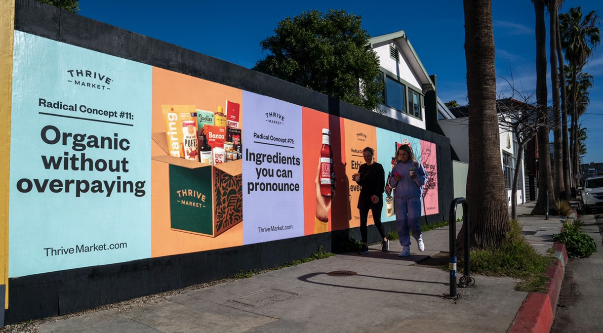 Thrive Market Barricade Street-Level Billboard LA