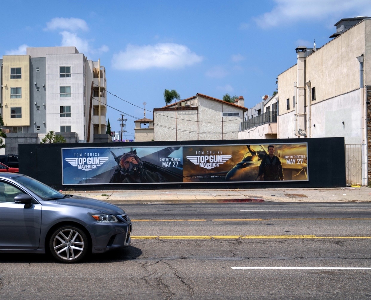 Dedicated Street Level Billboard Top Gun Maverick OOH Advertising La Cienega Blvd & Pico Blvd
