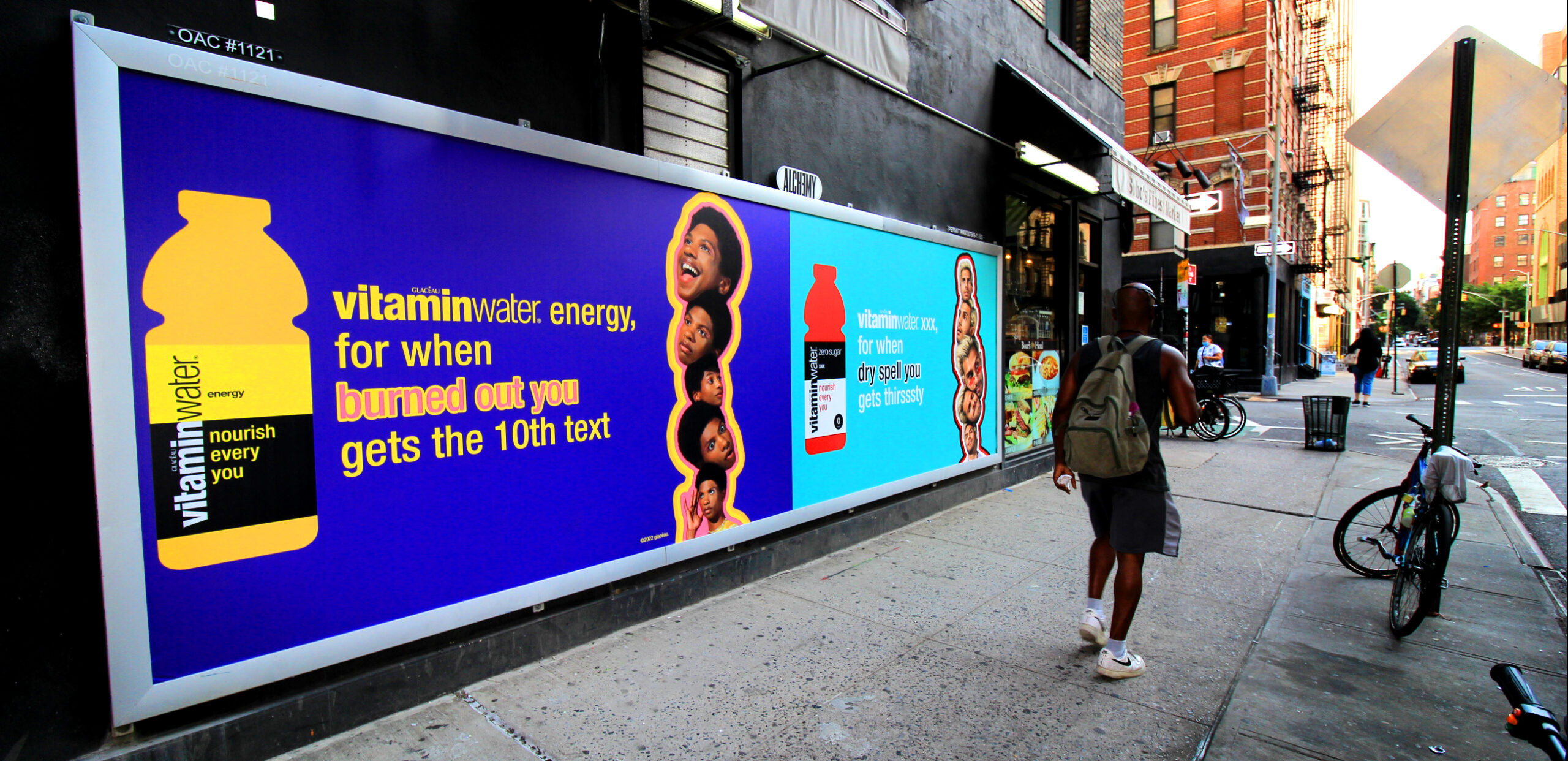 Vitaminwater Street-Level Billboard Wild Posting NYC Thompson St & Grand St