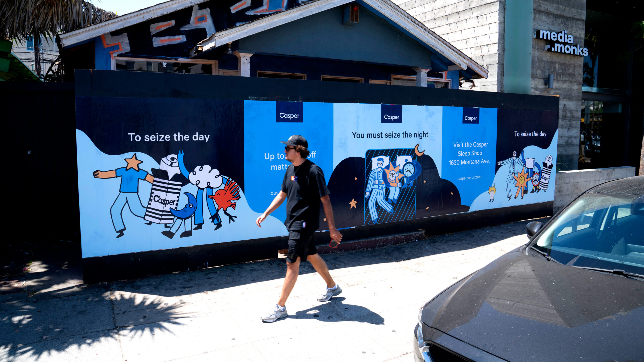 LA Street-Level Advertising Wild Posting Abbott Kinney Blvd and Santa Clara Ave Casper Mattress