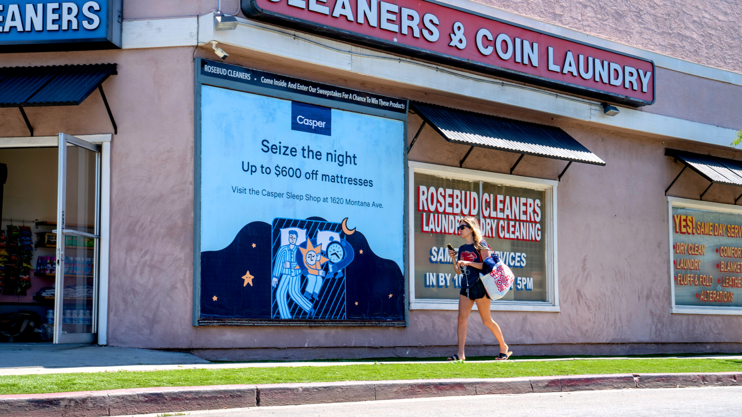 LA Street-Level Advertising Wild Posting Rose Ave and 4th Ave Casper Mattress