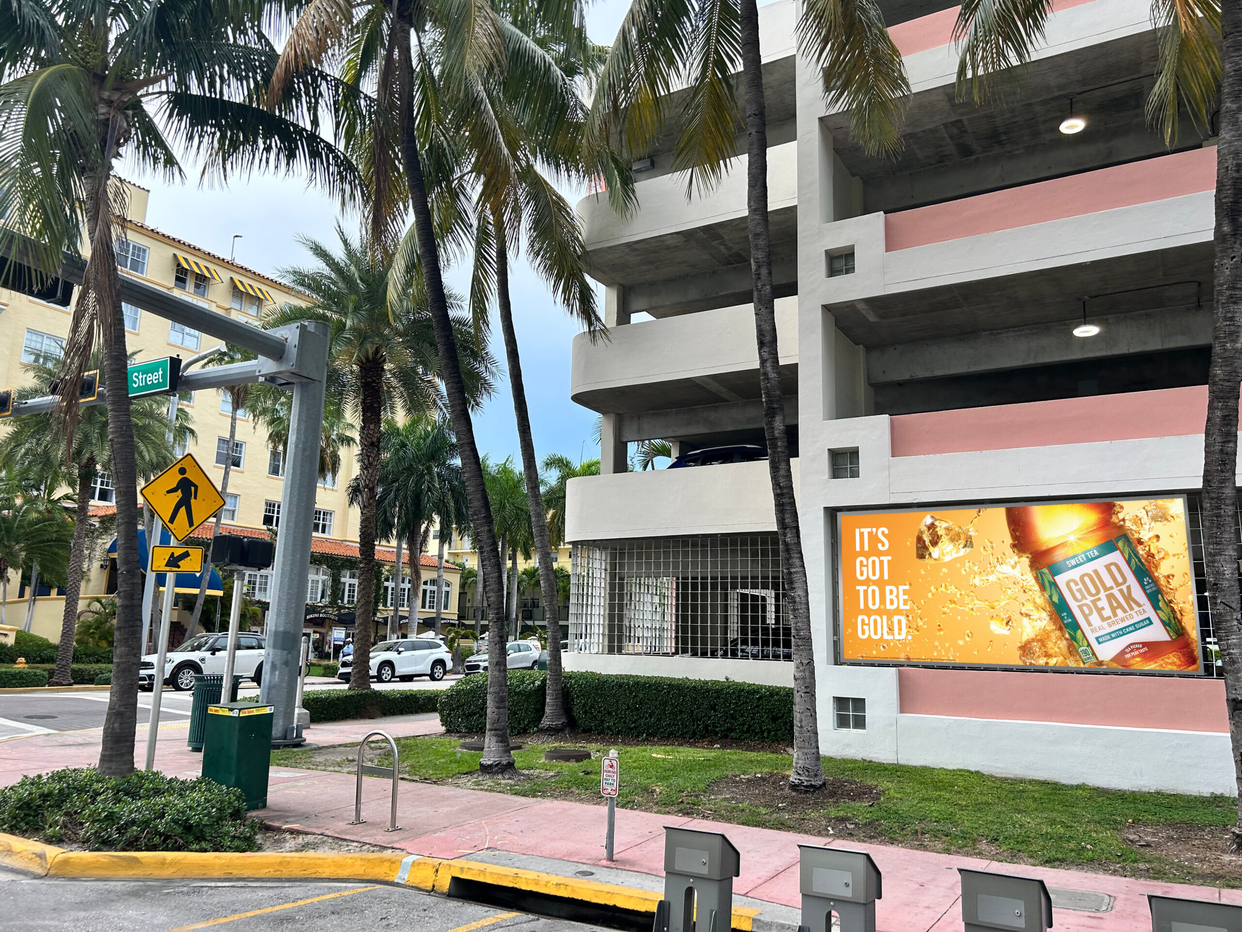 Gold Peak OOH Advertising Windowscapes Exterior Panel 13th and Collins Miami