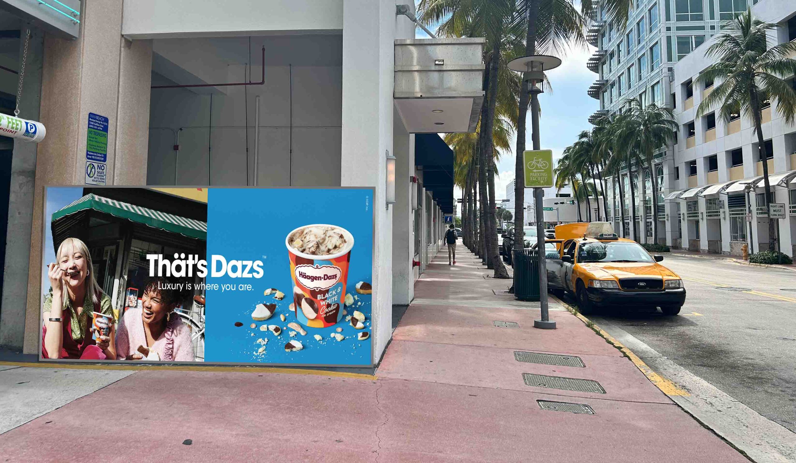 Haagen Daz OOH Advertising Headsheet Windowscapes 16th and Collins Miami