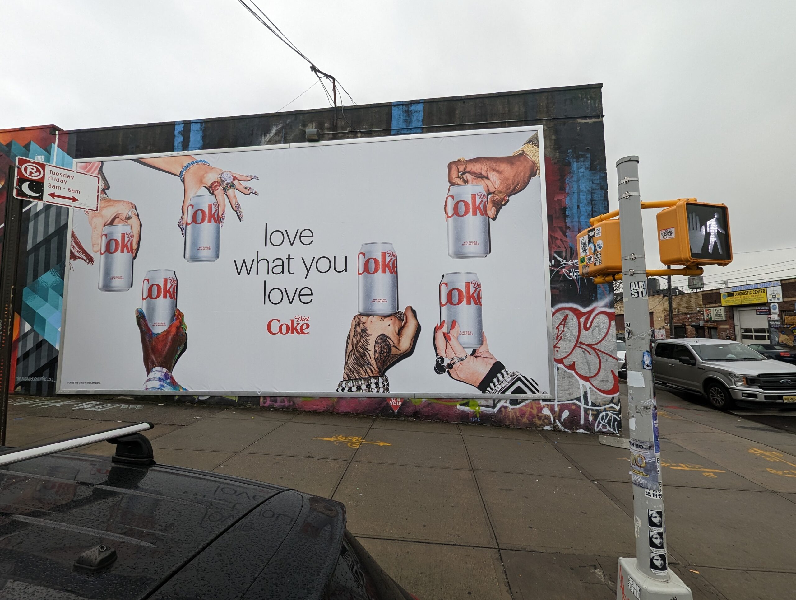 Diet Coke Coca-Cola Outdoor Advertising Long-Term Permits NYC Dedicated Wild Posting Panel Bushwick Brooklyn Flushing Ave