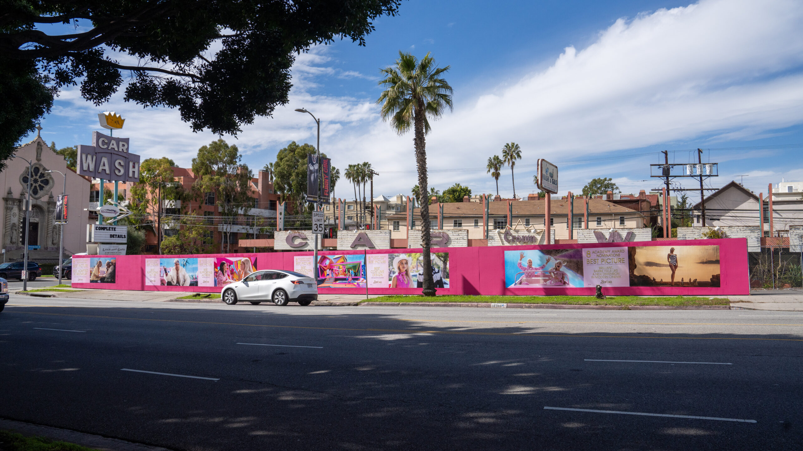 Barbie Academy Award For Your Consideration Painted Barricades LA W Pico Blvd and Beverly Glen Blvd