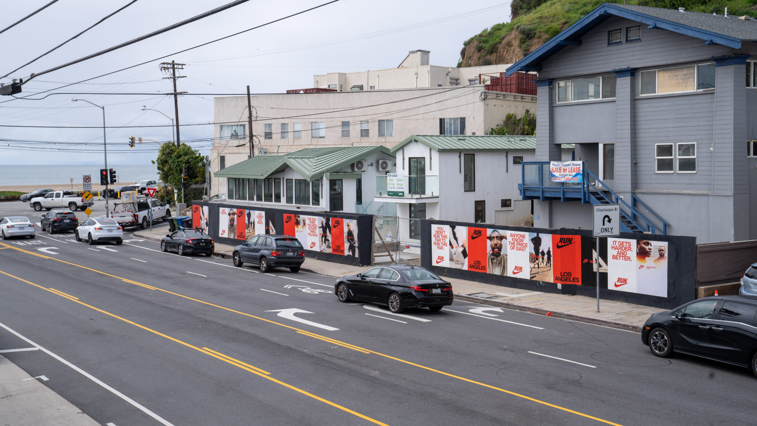 Nike LA Marathon Barricade Wild Posting W Channel Rd and Pacific Coast Highway