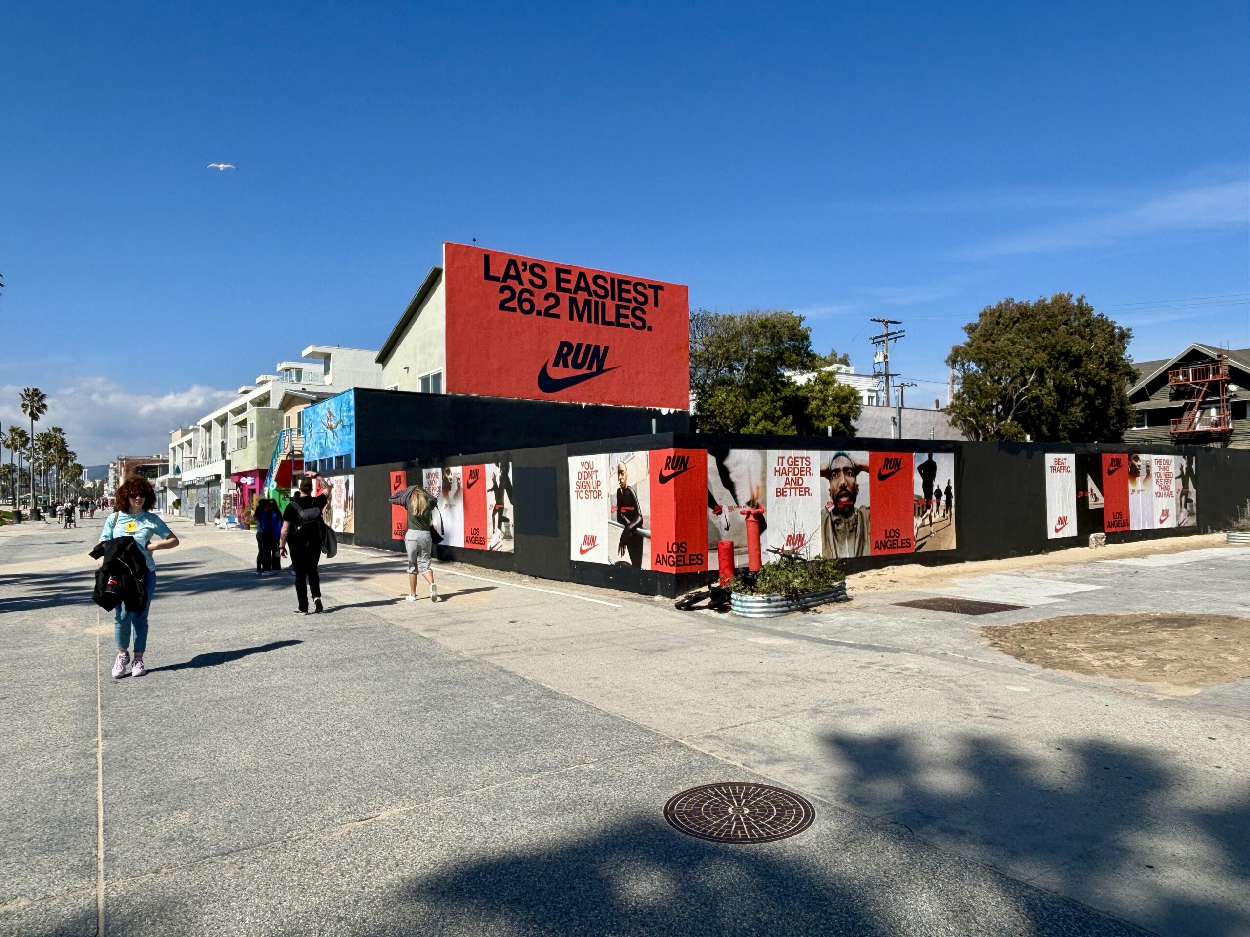 Nike LA Marathon Venice Beach Barricade Wild Posting Wallscape Ocean Front Walk