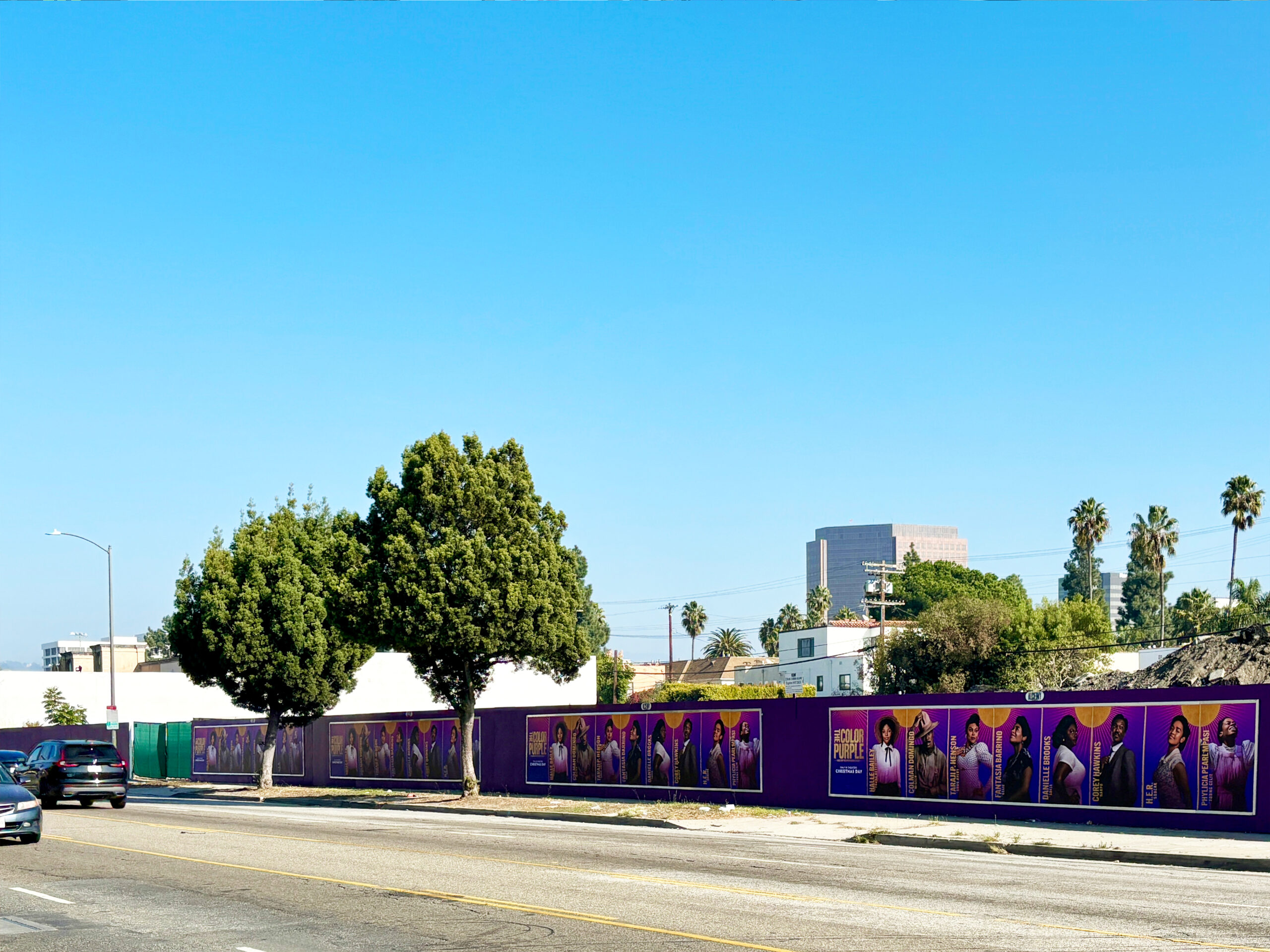 The Color Purple Painted Barricades La Cienega Blvd between W Olympic Blvd and Whitworth Dr