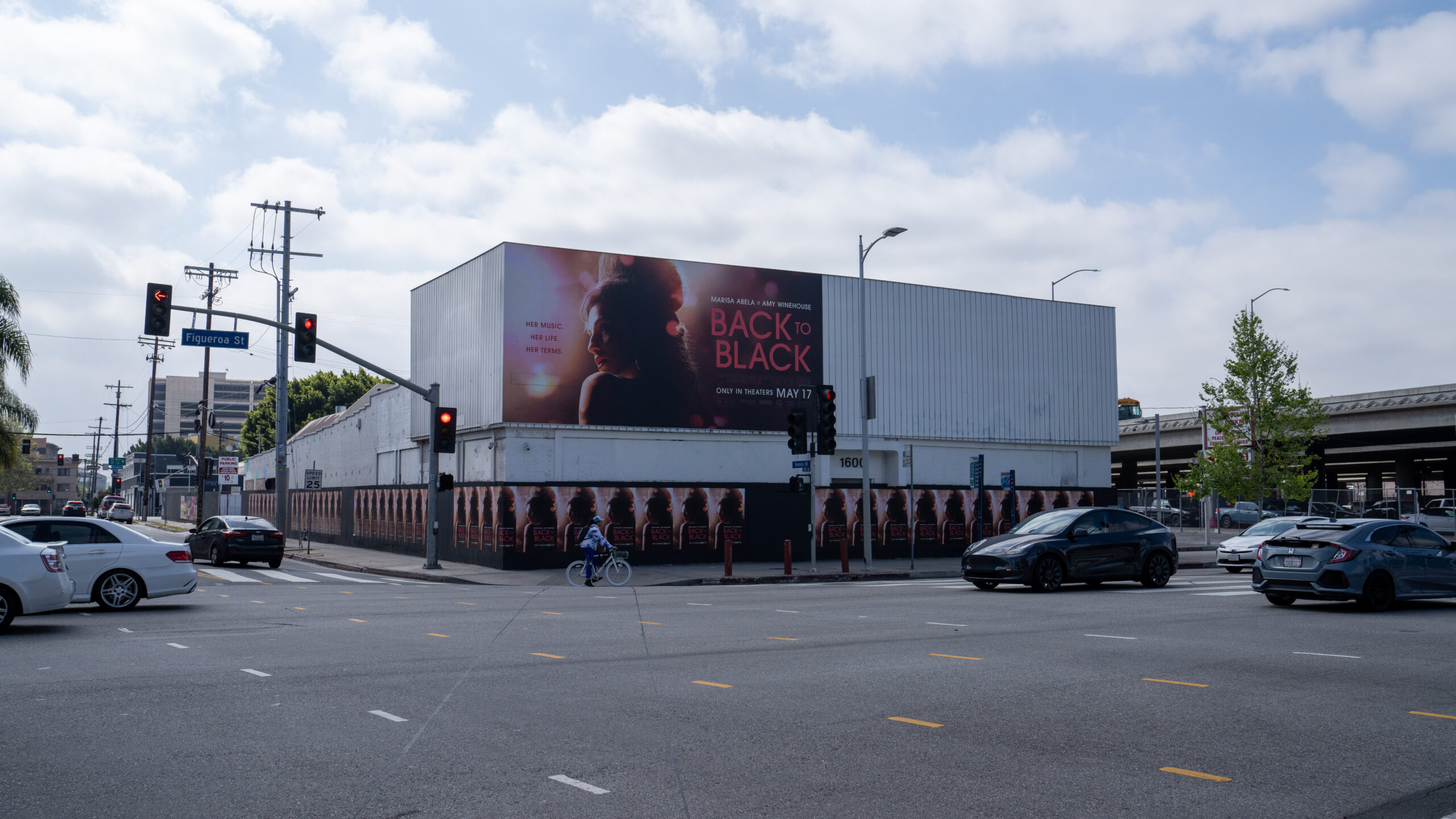 Back to Black Amy Winehouse Biopic Wallscape Los Angeles OOH Advertising 1600 S Figueroa St and Venice Blvd