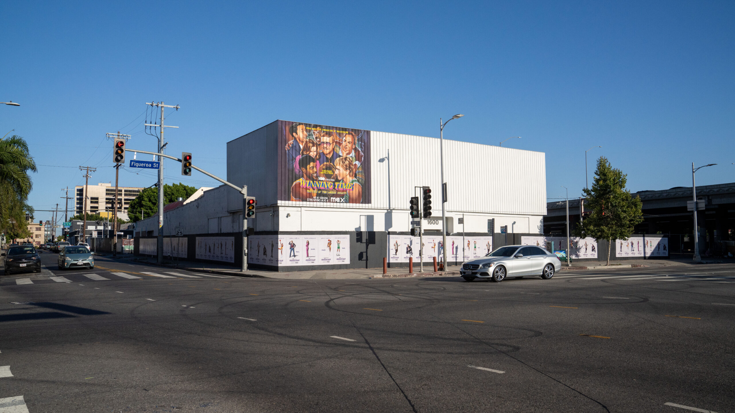 HBO Max Winning Time Wallscape LA OOH Advertising S Figueroa St and Venice Blvd