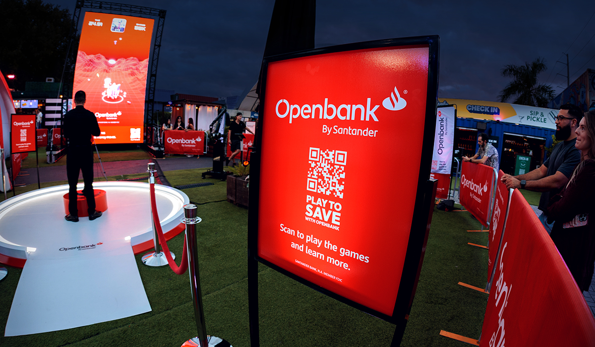 Santander Openbank LED Walls QR Code Activation Miami OOH Advertising Wynwood District