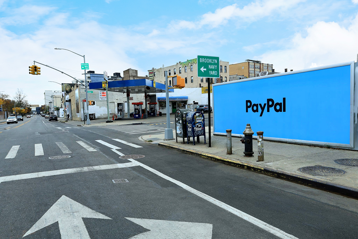 PayPal Everywhere NYC Wild Posting Takeover Alchemy OOH Advertising Clinton Ave and Flushing Ave South View