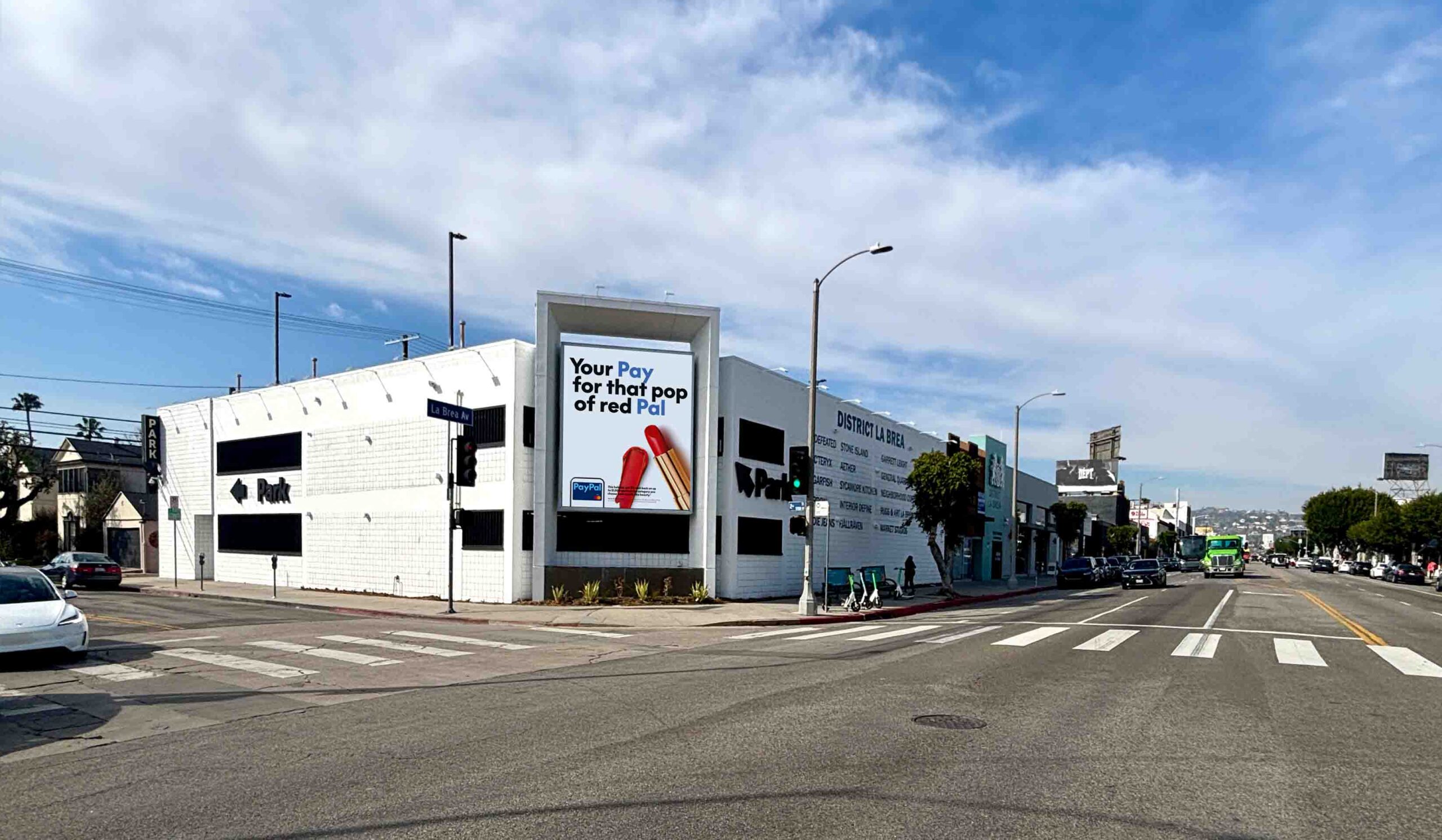 PayPal Wallscapes LA OOH Advertising La Brea Ave and W 2nd St