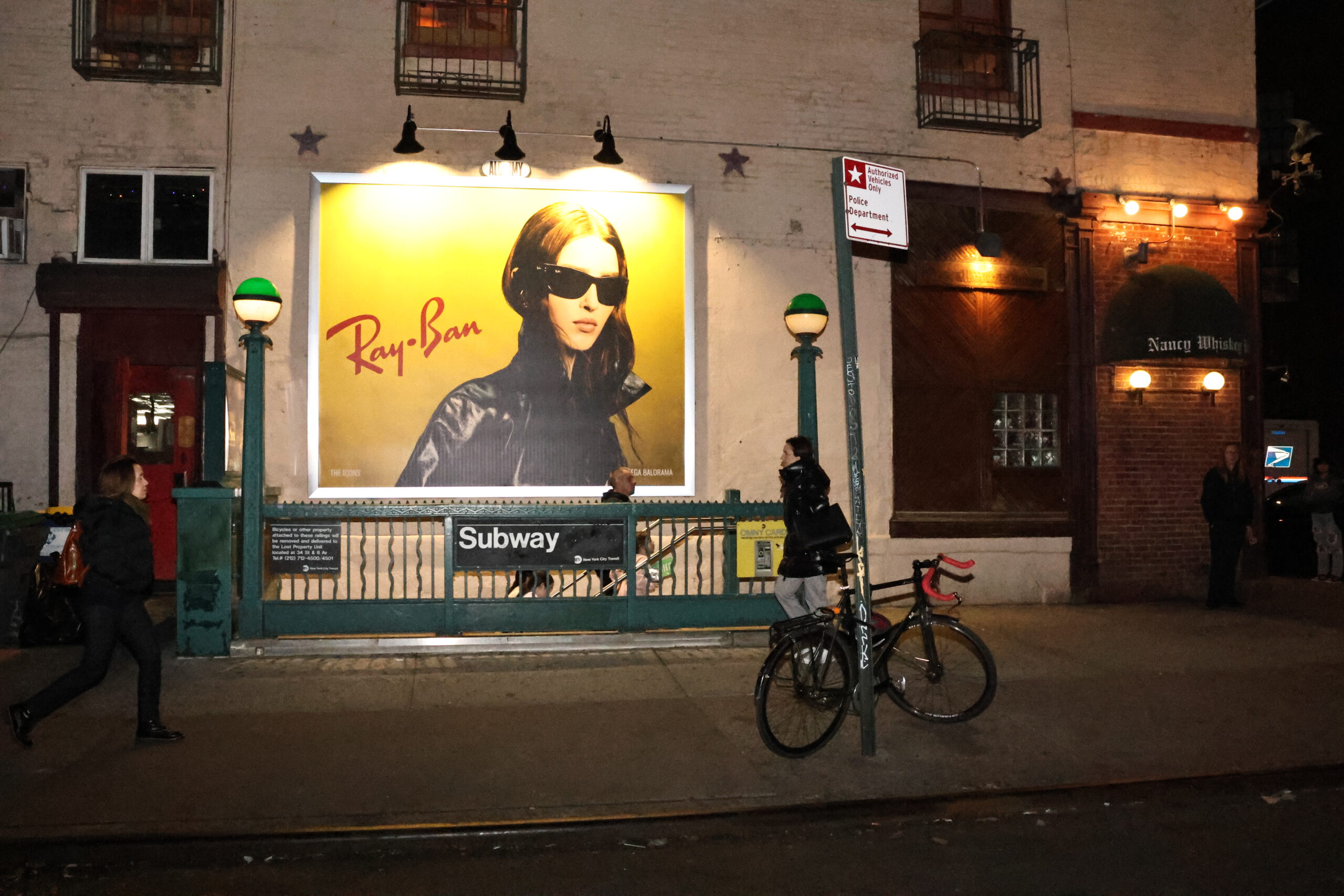 Ray-Ban Wallscapes Illuminated NYC OOH Advertising Lispenard St and 6th Ave