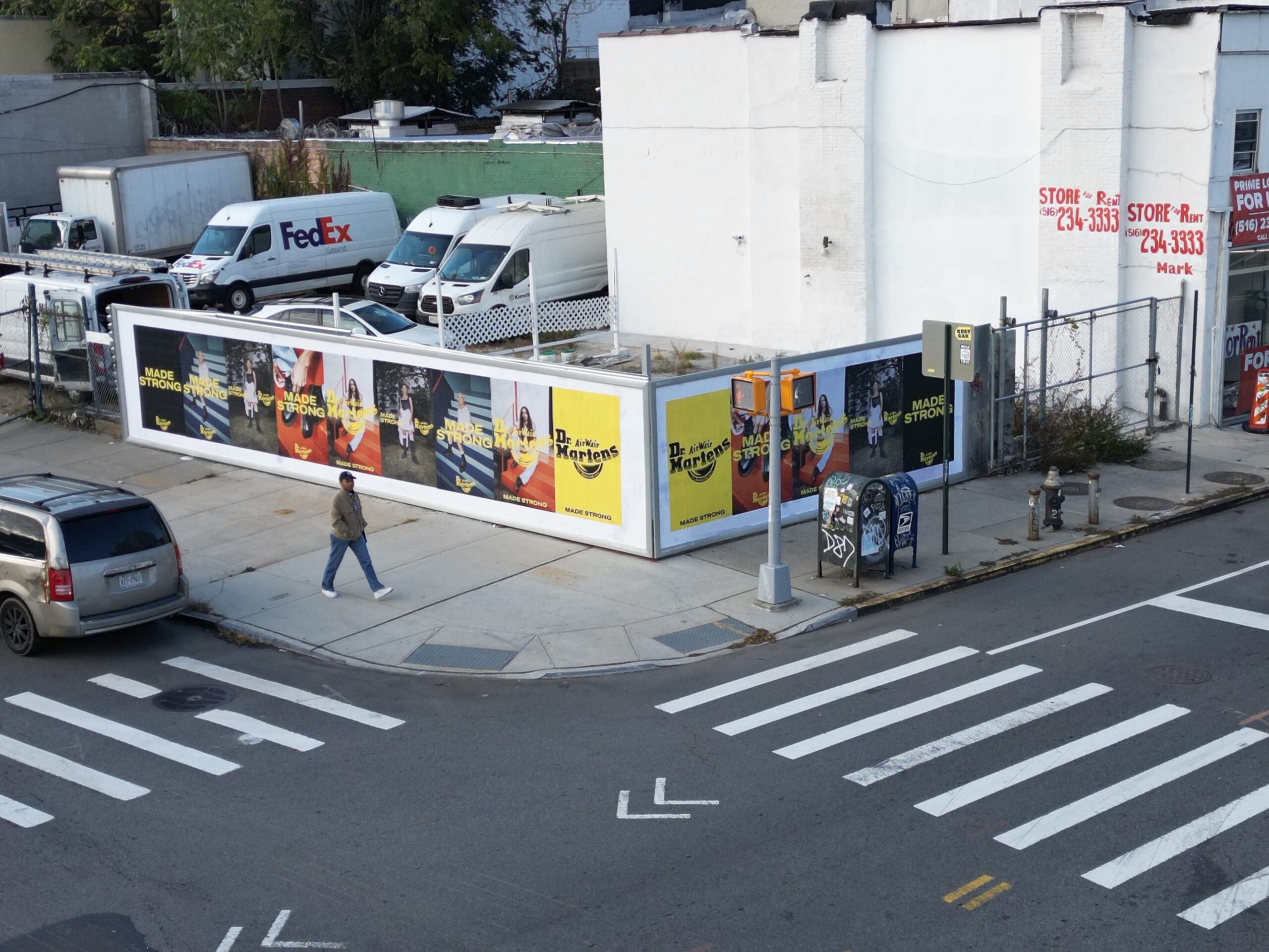 Dr. Martens Wild Posting Barricade NYC OOH Advertising Brooklyn Flushing Ave
