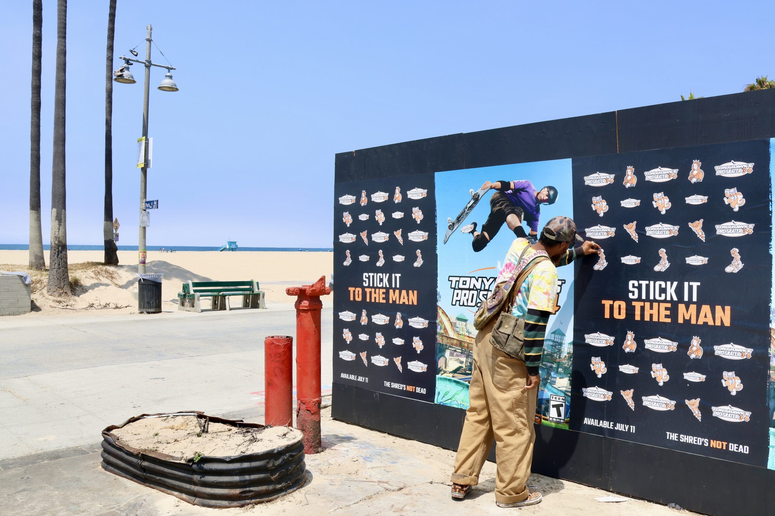 Tony Hawk Pro Skater Re-Release LA Barricade Wild Posting OOH Advertising Ocean Front Walk and Park Ave