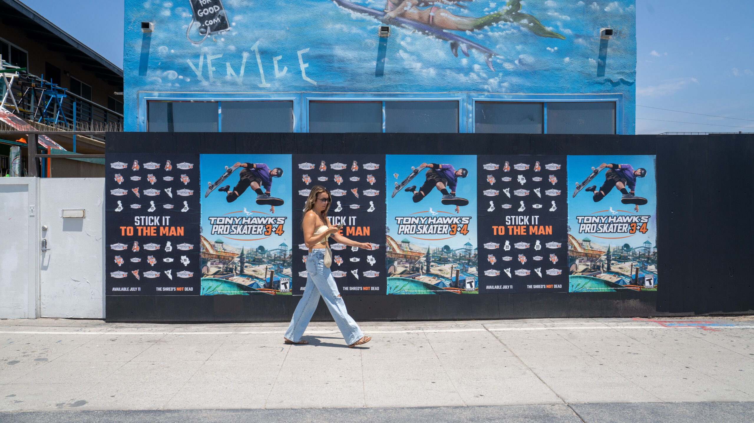 Tony Hawk Pro Skater Re-Release LA Venice Beach Boardwalk Wild Posting OOH Advertising Ocean Front Walk and Park Ave