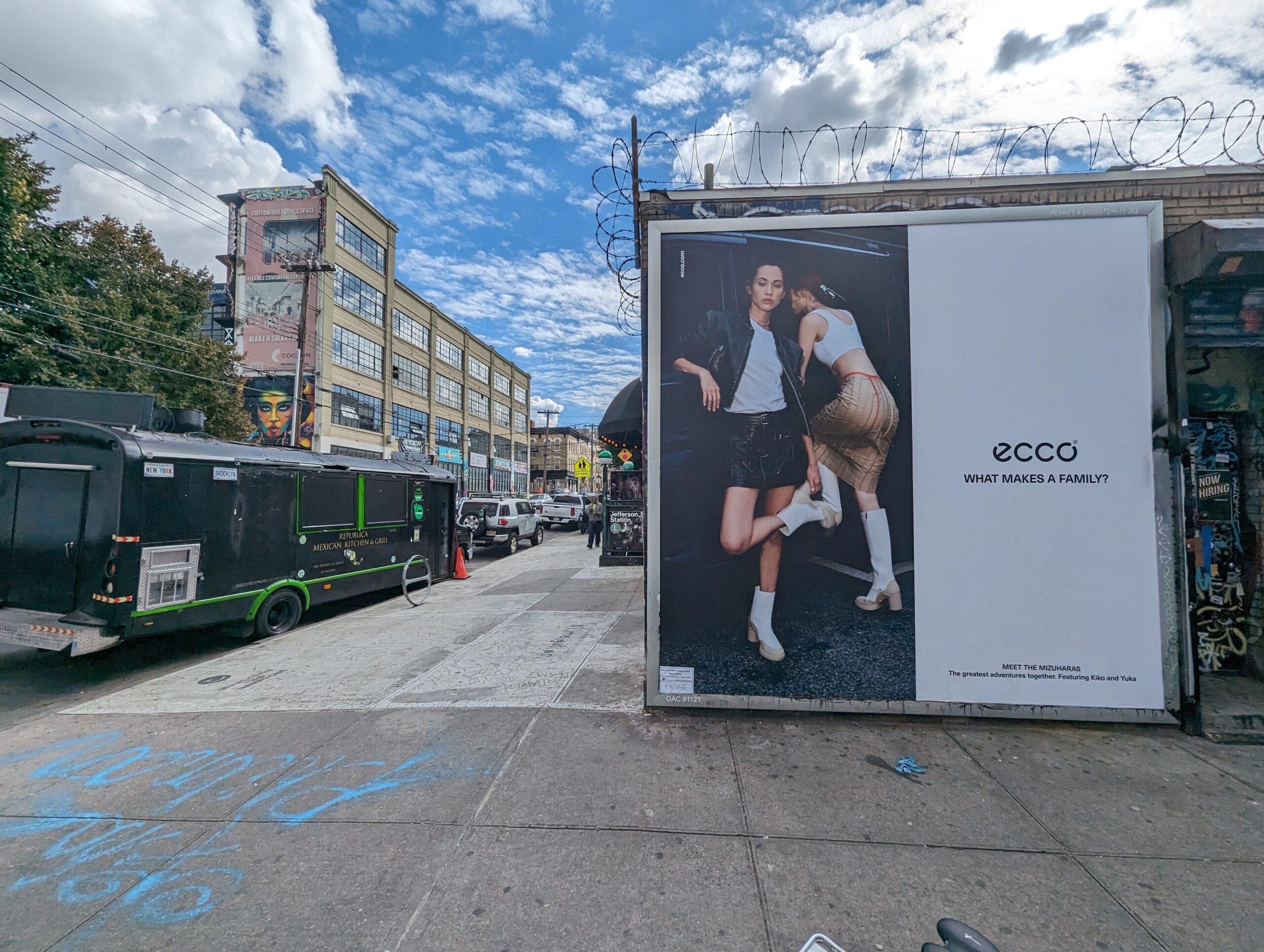 ecco Street-Level Billboard NYC OOH Advertising Starr St & Wyckoff Ave