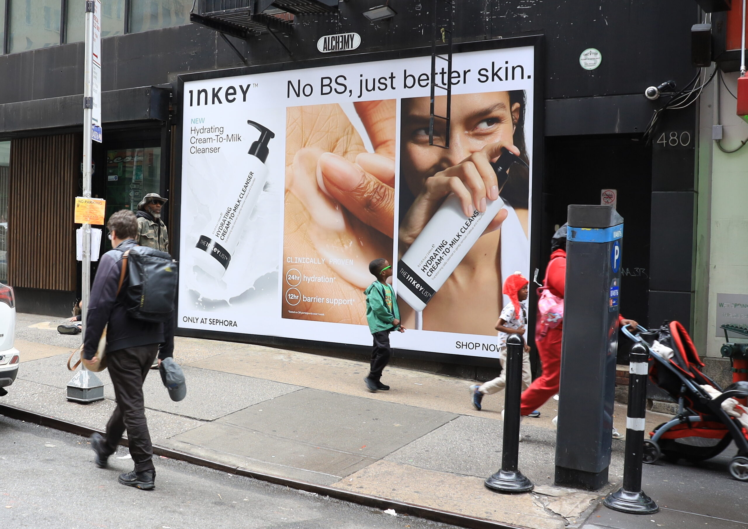 The INKEY List Manhattan Fashion Avenue NY Wild Posting OOH Advertising 7th Ave & W 36th St
