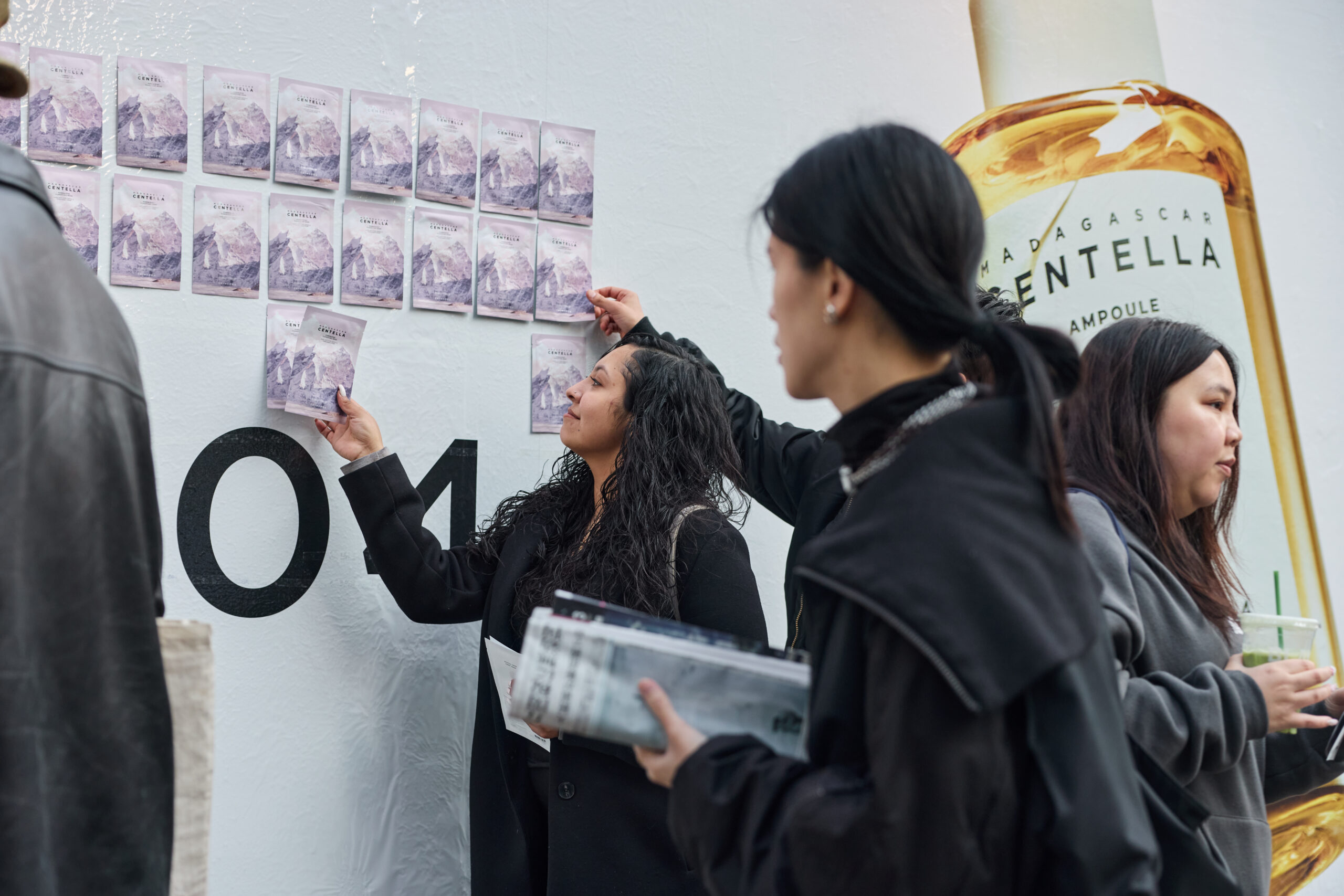 SKIN1004 Experiential Pop-Up NYC OOH Advertising Peel Away Merch Close Up Thompson St & Broome St