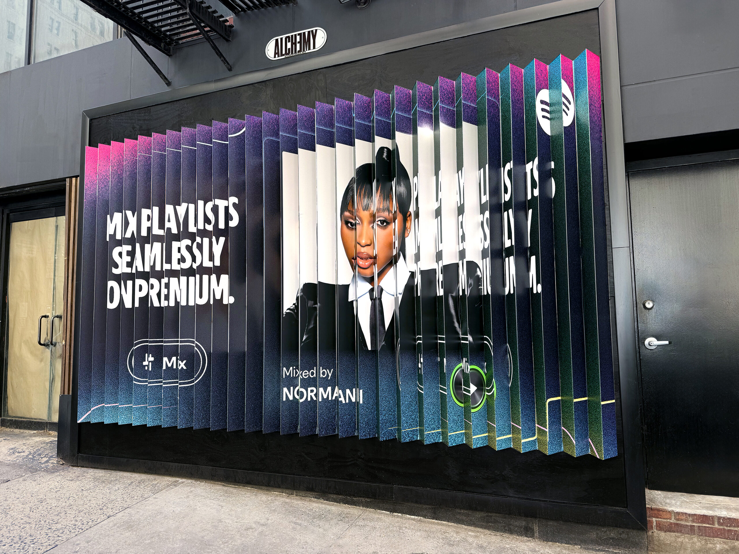 Spotify Transitions Normani Lenticular Ads NY OOH Advertising 7th Ave & W 36th St
