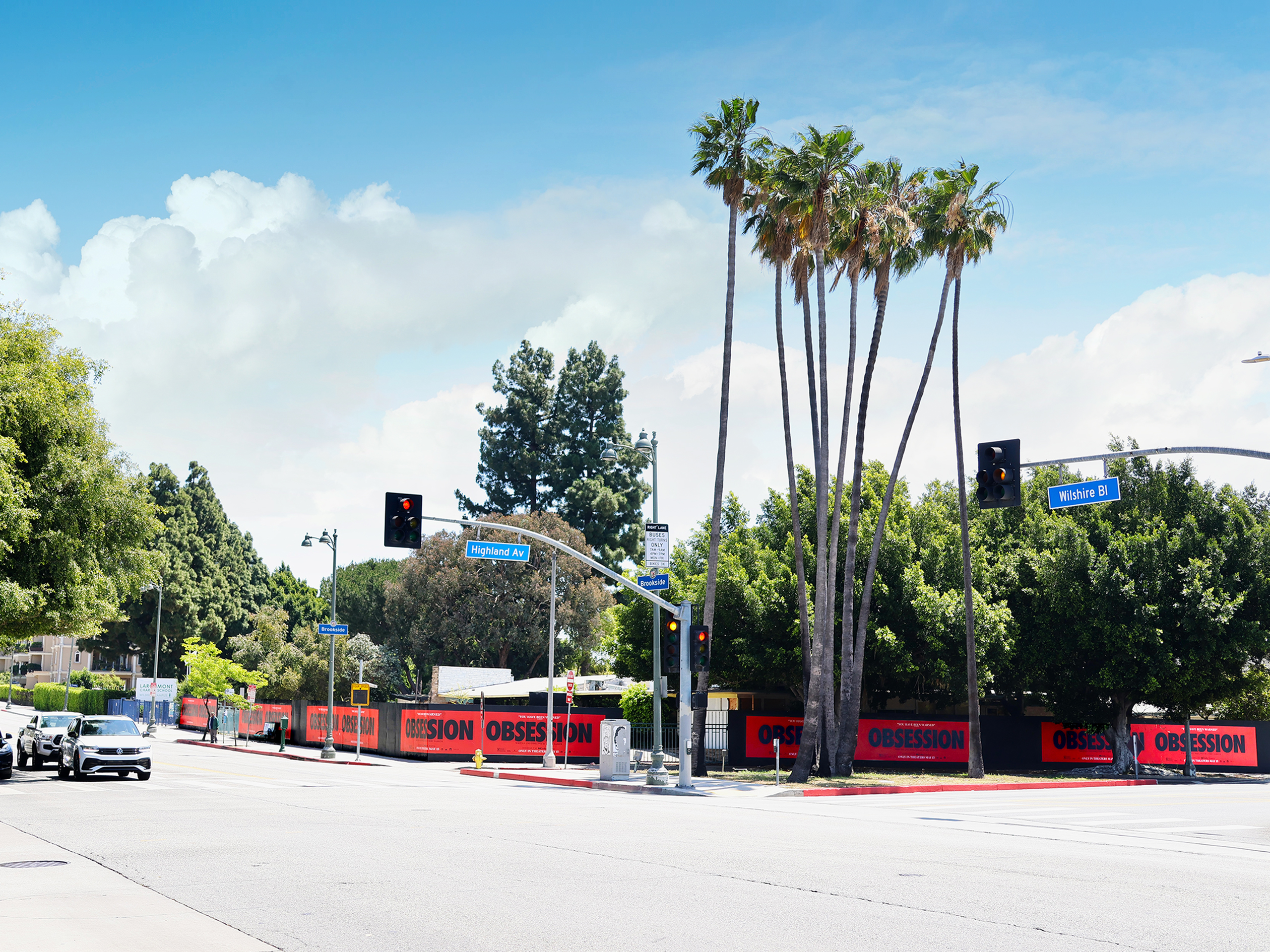 Focus Features Obsession Movie Wild Posting LA Barricades Ads Corner Domination Wilshire Blvd and Highland Ave